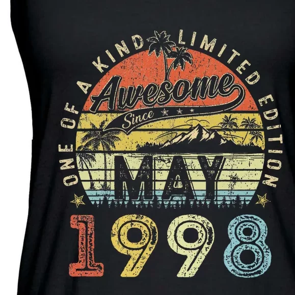 25 Year Old Awesome Since May 1998 25th Birthday Ladies Essential Flowy Tank