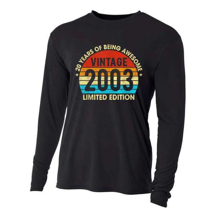 20 Years Old Gift Vintage 2003 Limited Edition 20th Birthday Cooling Performance Long Sleeve Crew