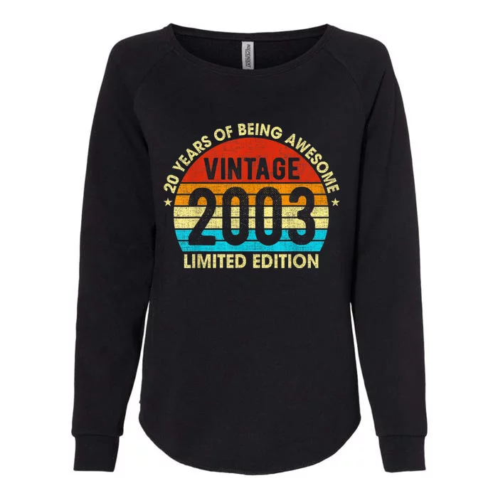 20 Years Old Gift Vintage 2003 Limited Edition 20th Birthday Womens California Wash Sweatshirt