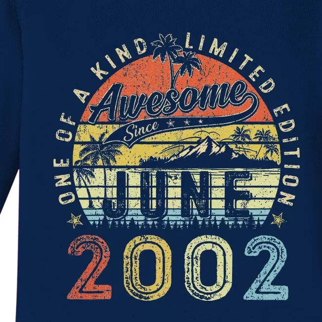 21 Year Old Awesome Since June 2002 21th Birthday Baby Long Sleeve Bodysuit