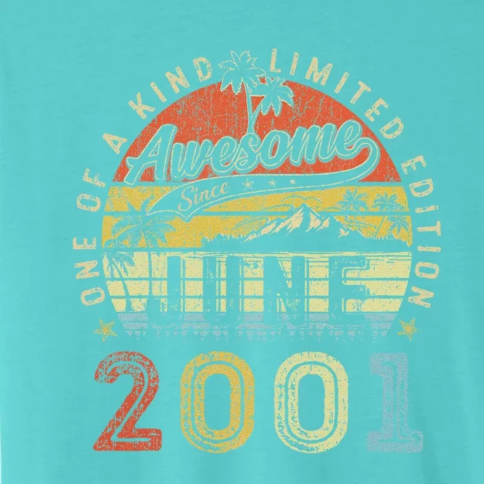 22 Year Old Awesome Since June 2001 22th Birthday ChromaSoft Performance T-Shirt