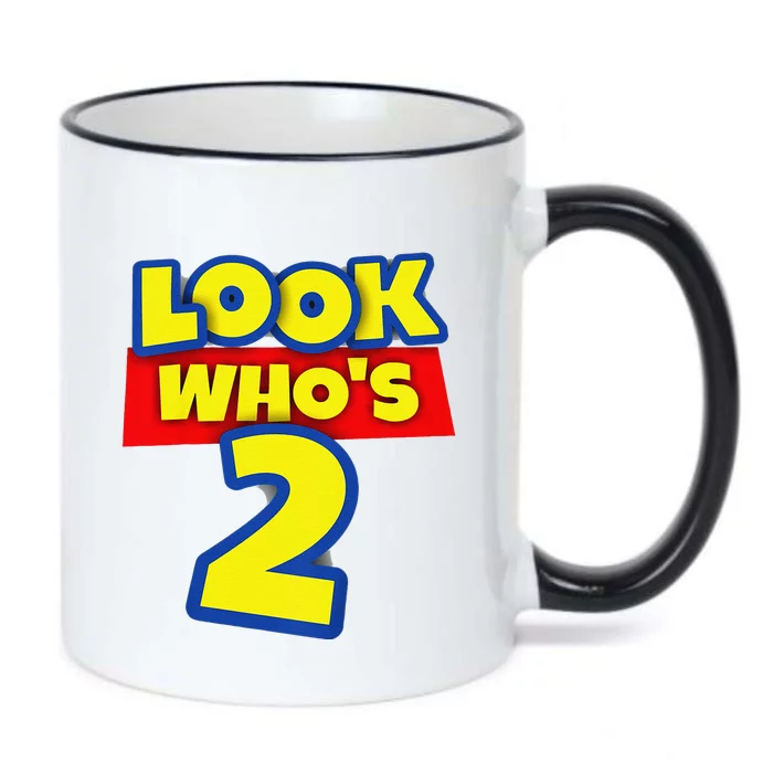 2 Year Old Birthday Party Toy Theme Look WhoS 2 Black Color Changing Mug