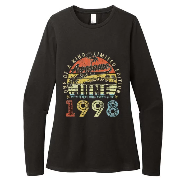 25 Year Old Awesome Since June 1998 25th Birthday Womens CVC Long Sleeve Shirt