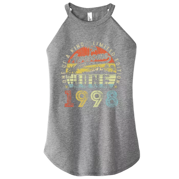 25 Year Old Awesome Since June 1998 25th Birthday Women’s Perfect Tri Rocker Tank