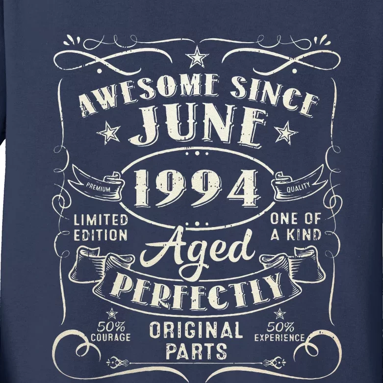 29 Year Old Awesome Since June 1994 29th Birthday (1) Kids Long Sleeve Shirt