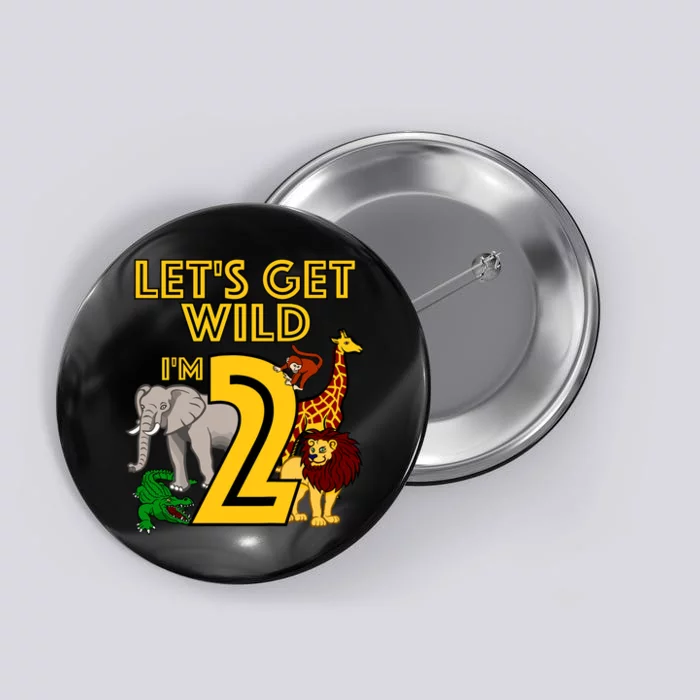 2 Year Old Zoo Birthday Safari Jungle Animal 2nd Gift Button