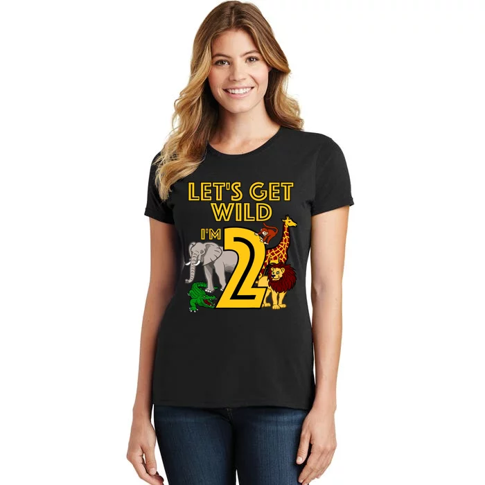 2 Year Old Zoo Birthday Safari Jungle Animal 2nd Gift Women's T-Shirt