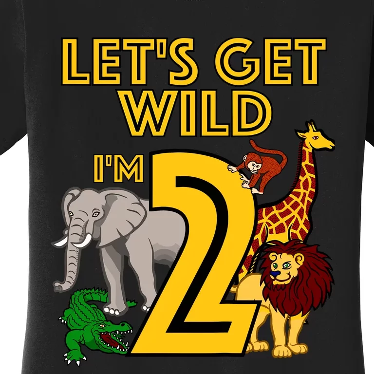 2 Year Old Zoo Birthday Safari Jungle Animal 2nd Gift Women's T-Shirt