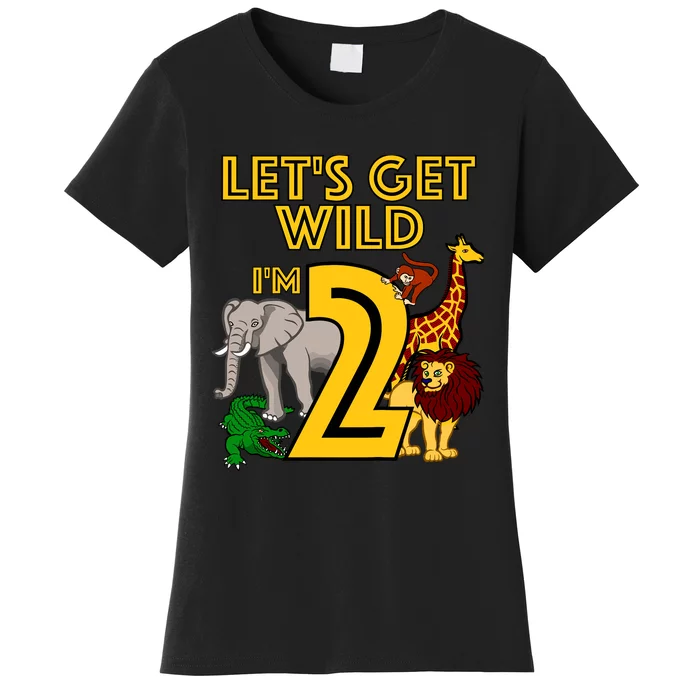 2 Year Old Zoo Birthday Safari Jungle Animal 2nd Gift Women's T-Shirt