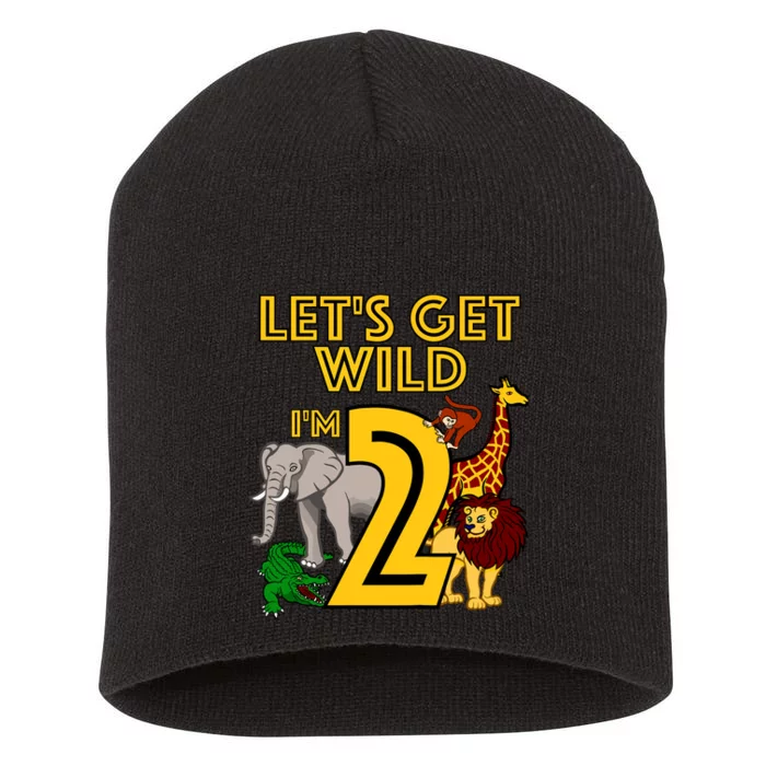 2 Year Old Zoo Birthday Safari Jungle Animal 2nd Gift Short Acrylic Beanie