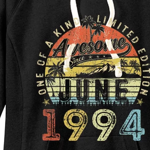 29 Year Old Awesome Since June 1994 29th Birthday Women's Fleece Hoodie