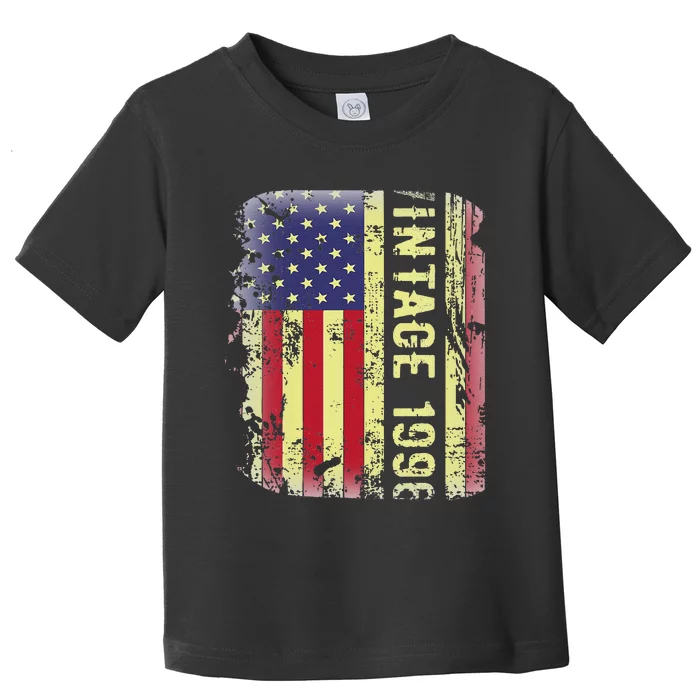 27 Year Old Gifts Vintage 1996 American Flag 27th Birthday Toddler T-Shirt