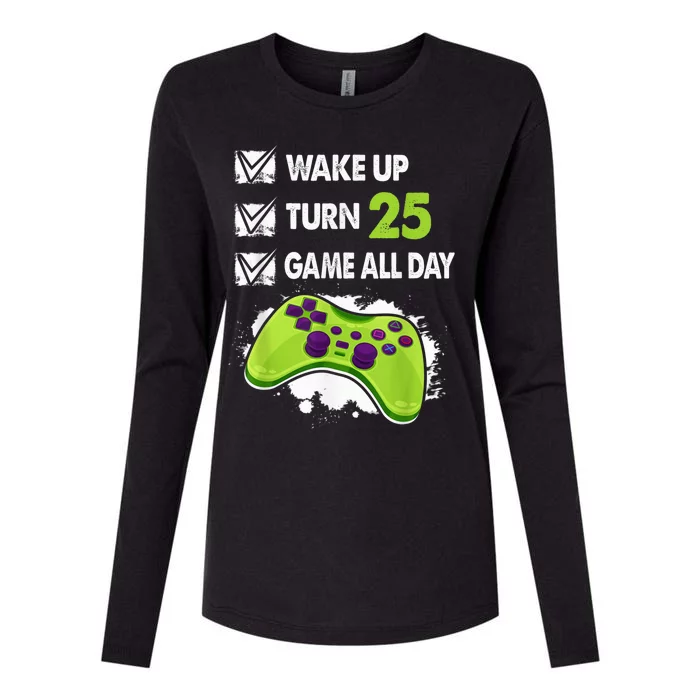 25 Year Old Gifts  Boy Gamer Birthday Party 25th Birthday Womens Cotton Relaxed Long Sleeve T-Shirt