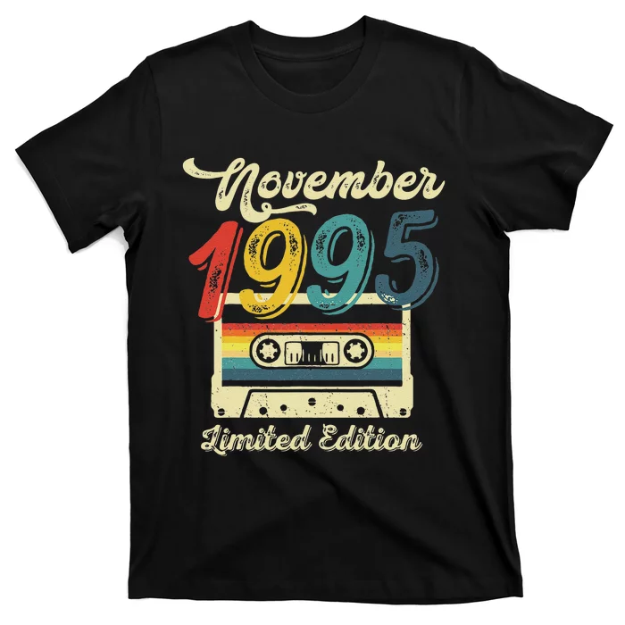 27 Years Old Gift Retro November 1995 Cassette 27th Birthday T-Shirt