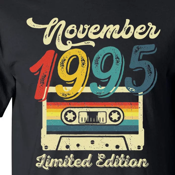 27 Years Old Gift Retro November 1995 Cassette 27th Birthday Tall T-Shirt