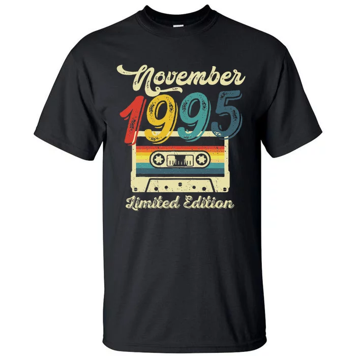 27 Years Old Gift Retro November 1995 Cassette 27th Birthday Tall T-Shirt