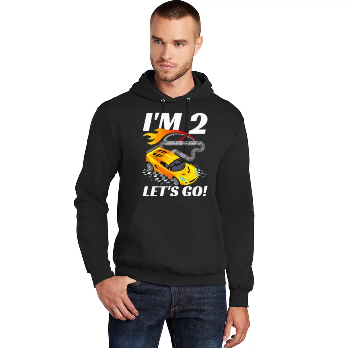 2 Year Old 2nd Racing Racecar Birthday Party Hoodie