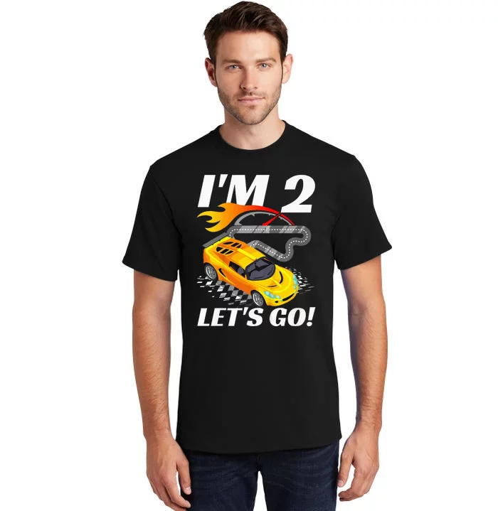 2 Year Old 2nd Racing Racecar Birthday Party Tall T-Shirt