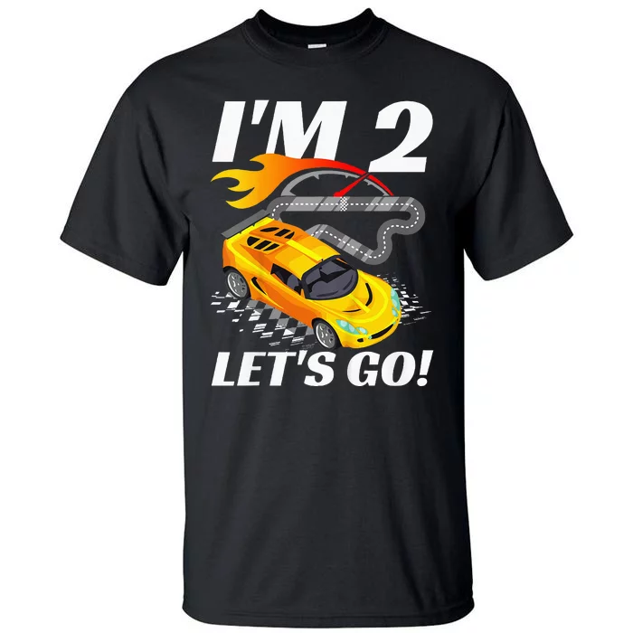 2 Year Old 2nd Racing Racecar Birthday Party Tall T-Shirt