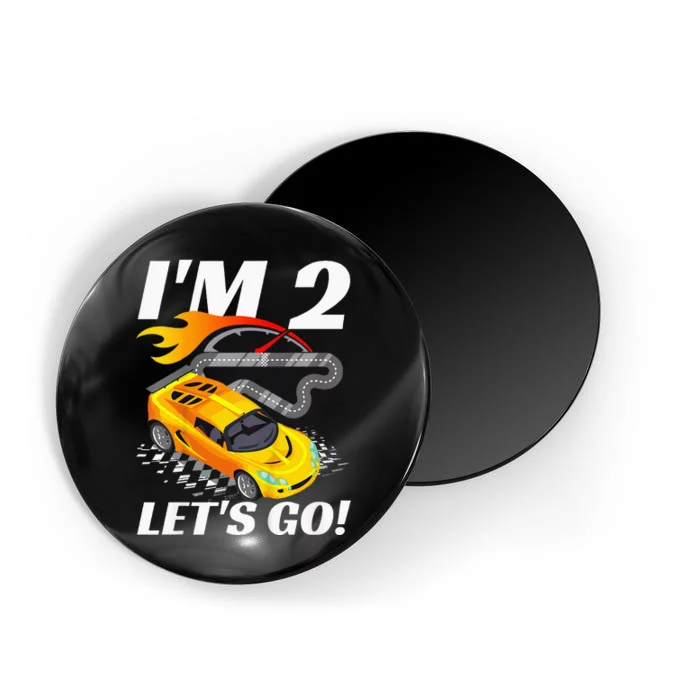 2 Year Old 2nd Racing Racecar Birthday Party Magnet