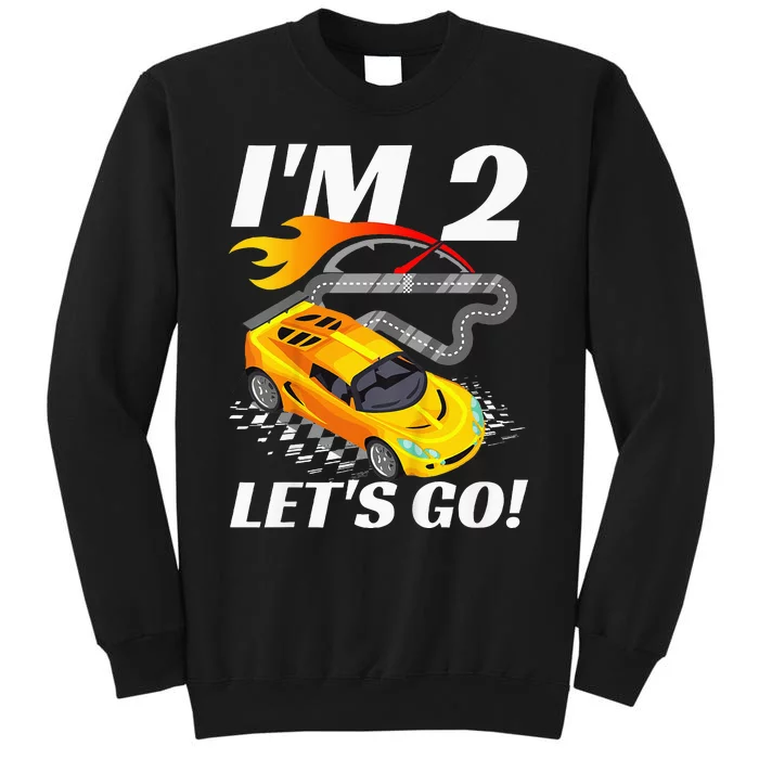 2 Year Old 2nd Racing Racecar Birthday Party Tall Sweatshirt