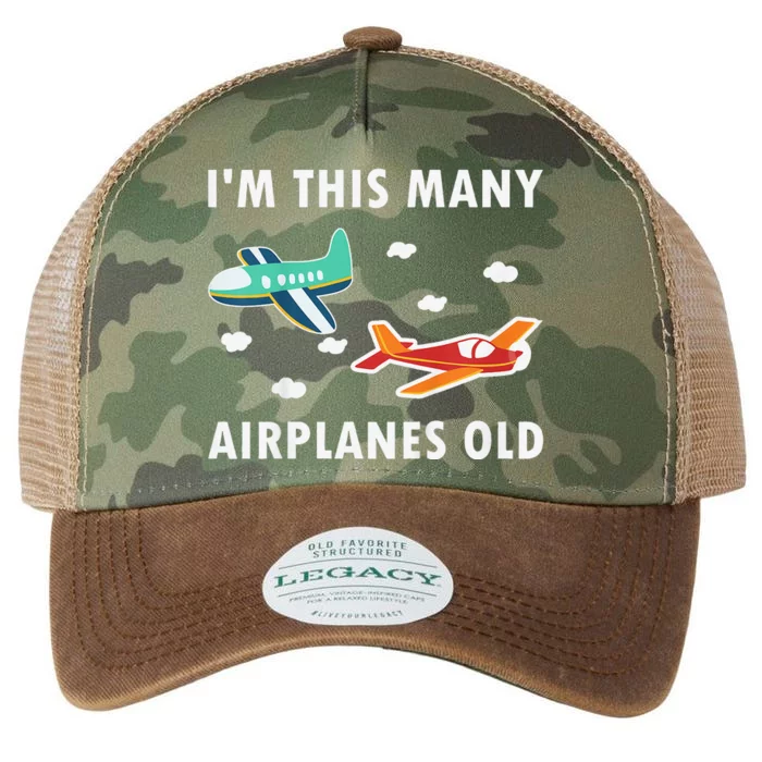 2 Years Old Airplanes Old 2nd Birthday Legacy Tie Dye Trucker Hat