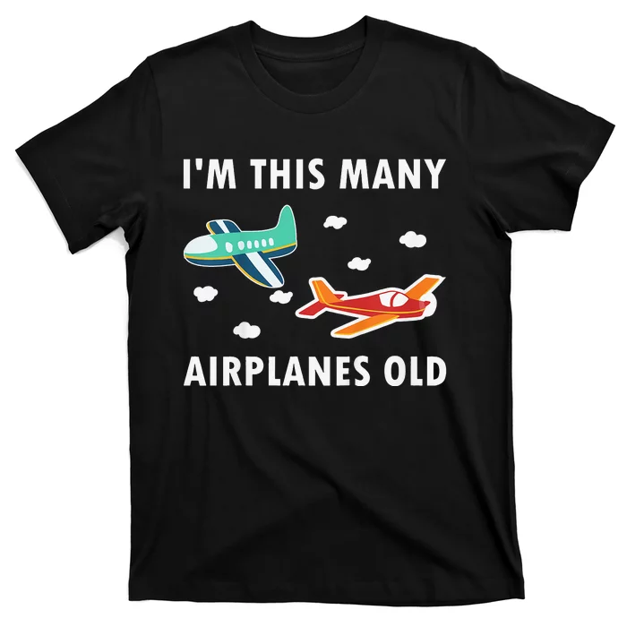 2 Years Old Airplanes Old 2nd Birthday T-Shirt