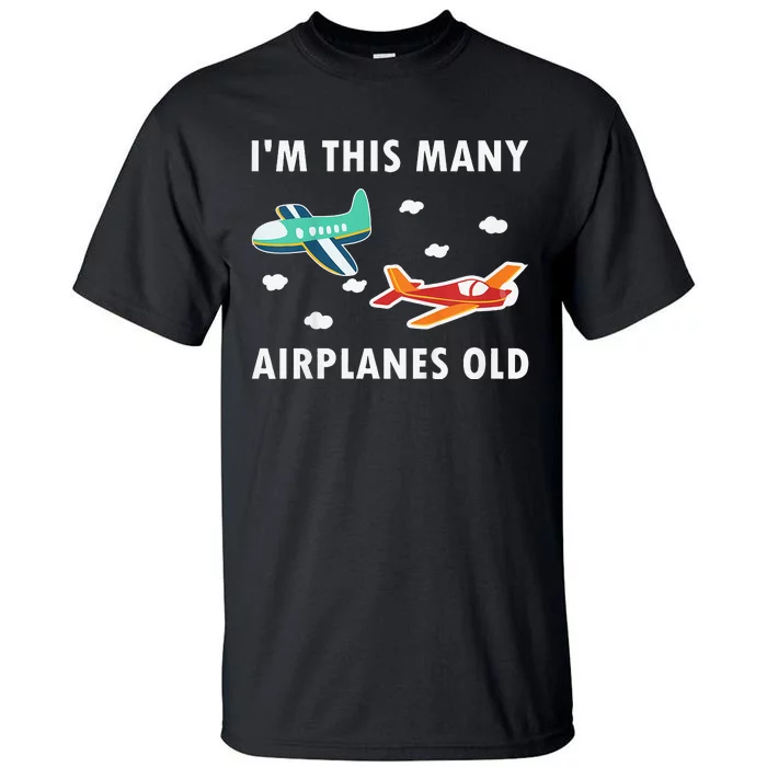 2 Years Old Airplanes Old 2nd Birthday Tall T-Shirt