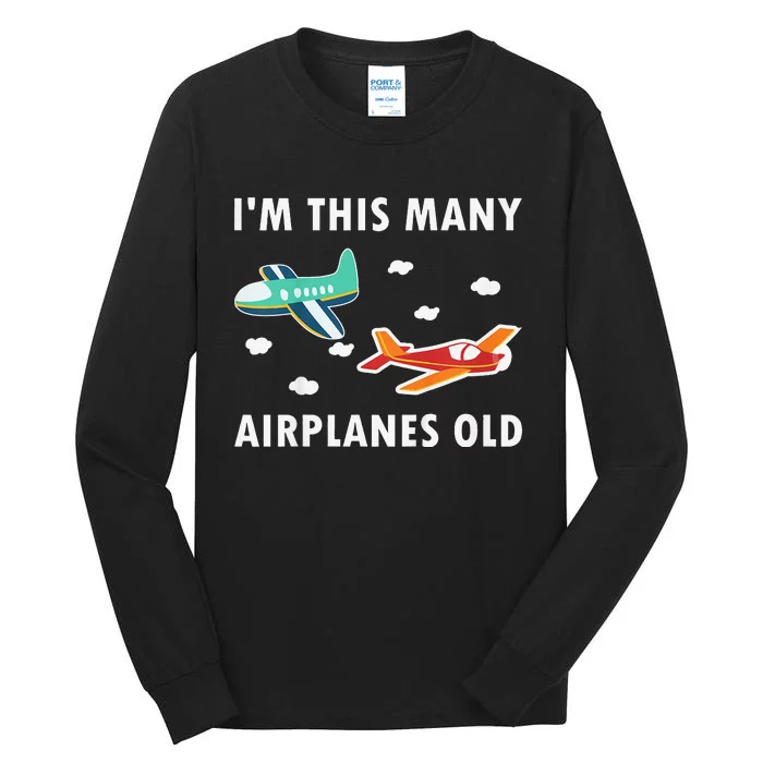 2 Years Old Airplanes Old 2nd Birthday Tall Long Sleeve T-Shirt