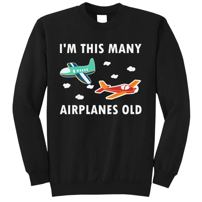 2 Years Old Airplanes Old 2nd Birthday Tall Sweatshirt