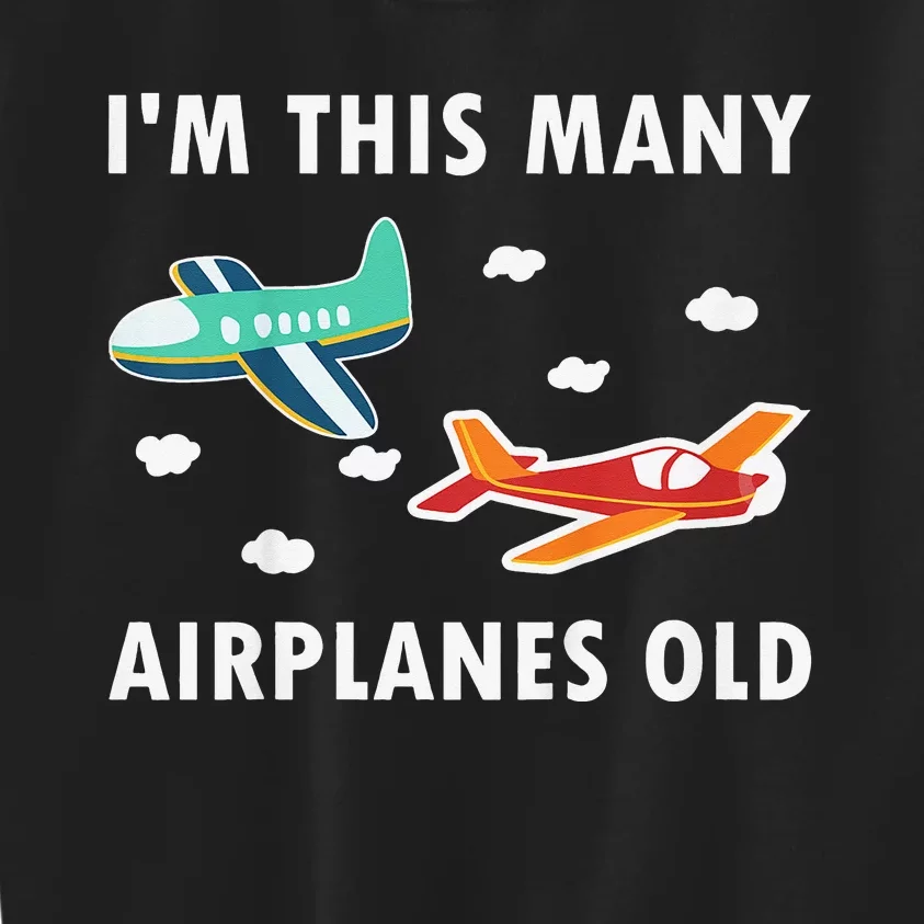 2 Years Old Airplanes Old 2nd Birthday Kids Sweatshirt