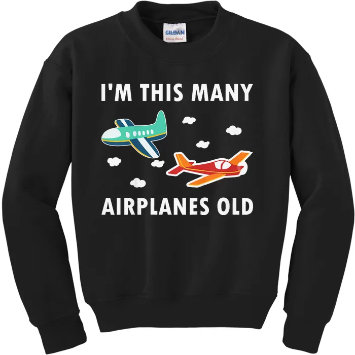 2 Years Old Airplanes Old 2nd Birthday Kids Sweatshirt