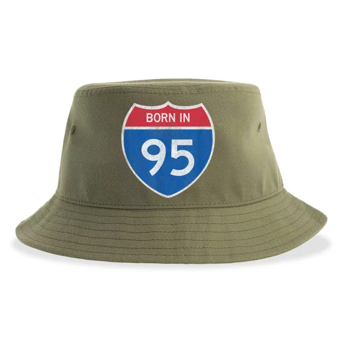 28 Year Old: Car Road Sign 1995 28th Birthday Sustainable Bucket Hat