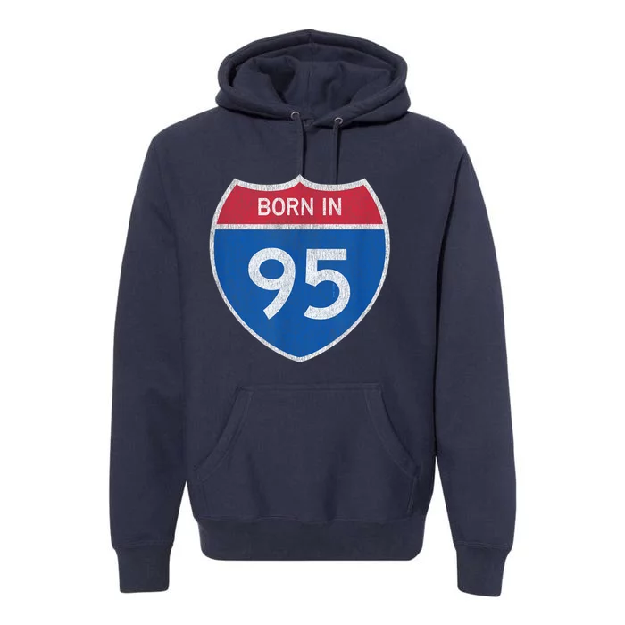 28 Year Old: Car Road Sign 1995 28th Birthday Premium Hoodie