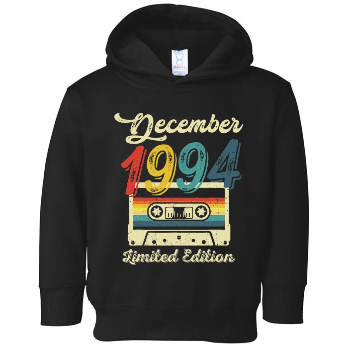 28 Years Old Gift Retro December 1994 Cassette 28th Birthday Toddler Hoodie