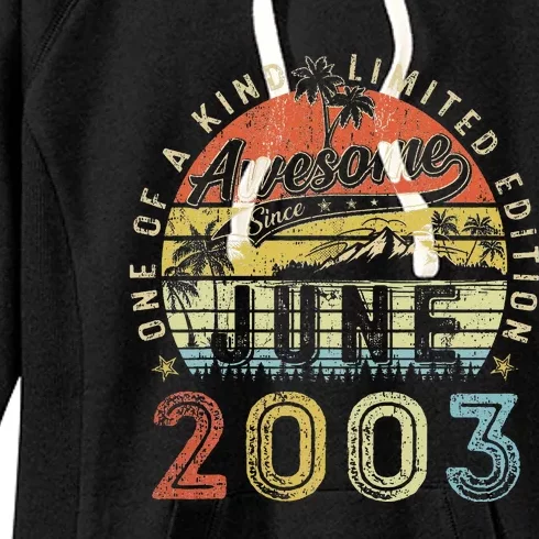 20 Year Old Awesome Since June 2003 20th Birthday Women's Fleece Hoodie