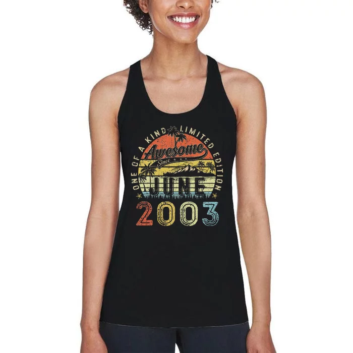 20 Year Old Awesome Since June 2003 20th Birthday Women's Racerback Tank