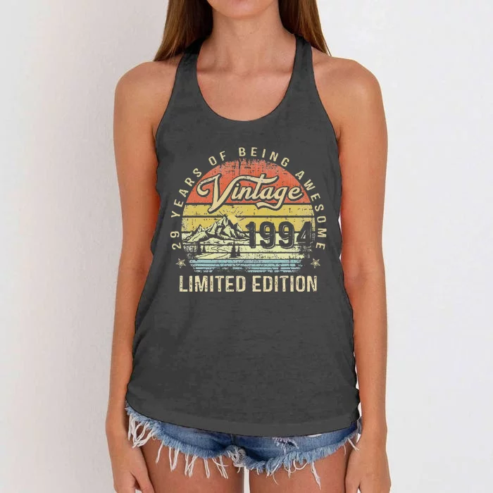 29 Year Old Gifts Vintage 1994 Limited Edition 29th Birthday Women's Knotted Racerback Tank