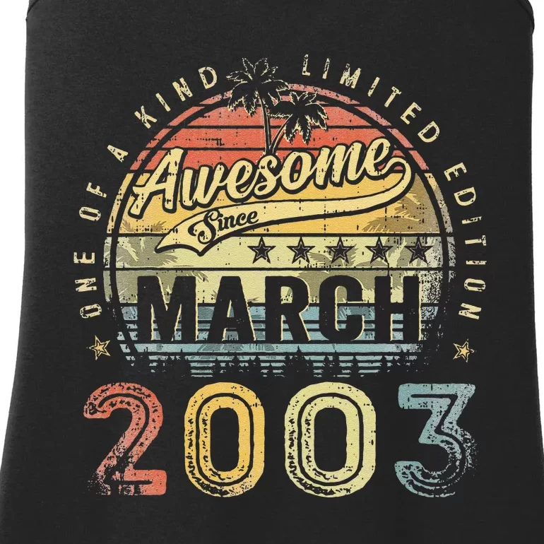 20 Year Old Awesome Since March 2003 20th Birthday Ladies Essential Tank