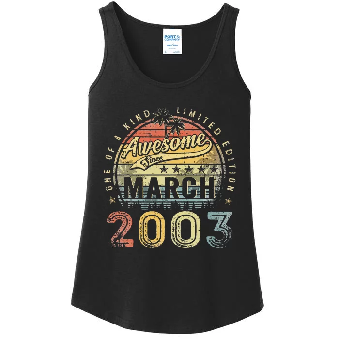 20 Year Old Awesome Since March 2003 20th Birthday Ladies Essential Tank