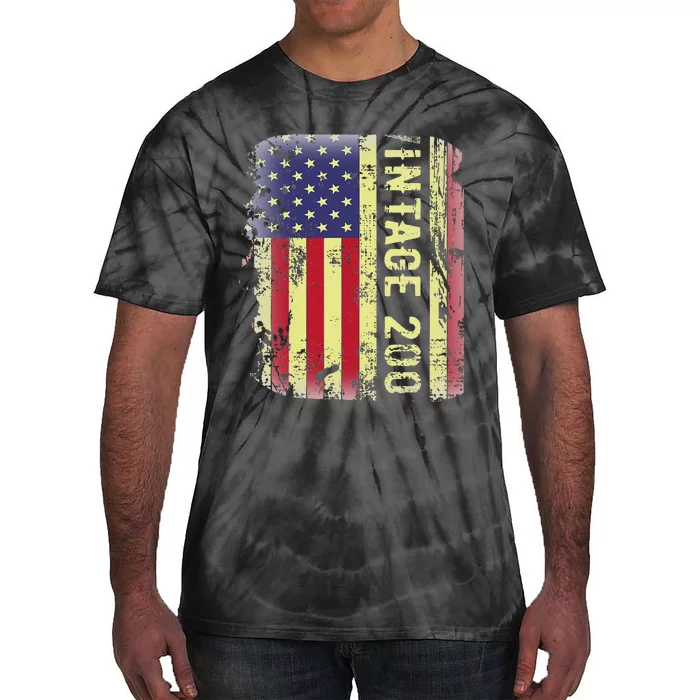 20 Year Old Gifts Vintage 2003 American Flag 20th Birthday Tie-Dye T-Shirt