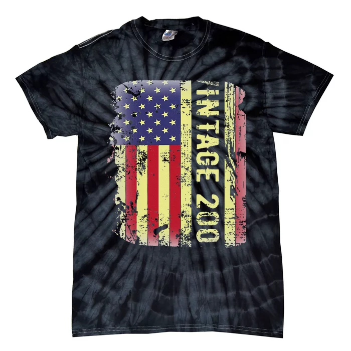 20 Year Old Gifts Vintage 2003 American Flag 20th Birthday Tie-Dye T-Shirt