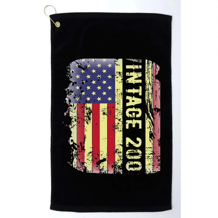 20 Year Old Gifts Vintage 2003 American Flag 20th Birthday Platinum Collection Golf Towel