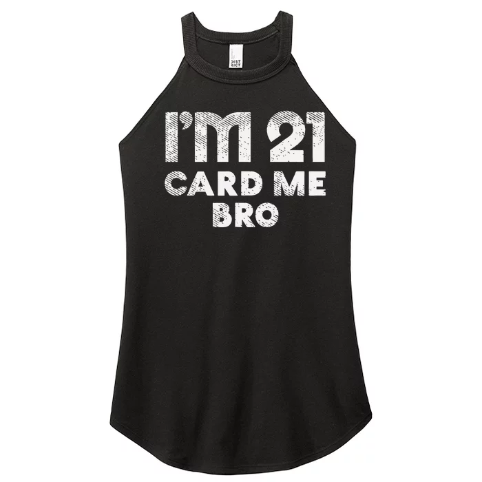 21 Year Old Card Me Funny 21st Birthday Gift Women’s Perfect Tri Rocker Tank