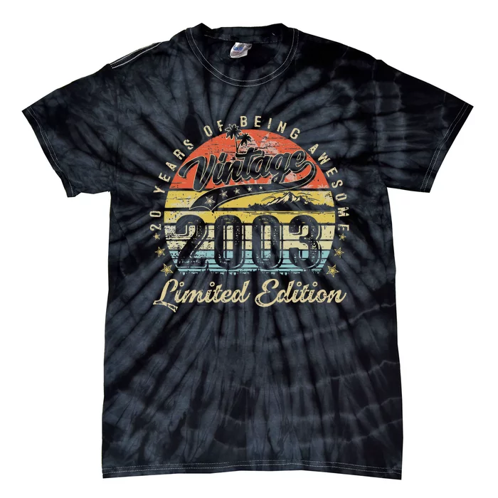 20 Year Old Gifts Vintage 2003 Limited Edition 20th Birthday Tie-Dye T-Shirt