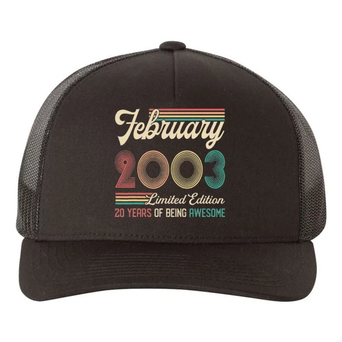 20 Years Old Gifts Vintage February 2003 20th Birthday Yupoong Adult 5-Panel Trucker Hat