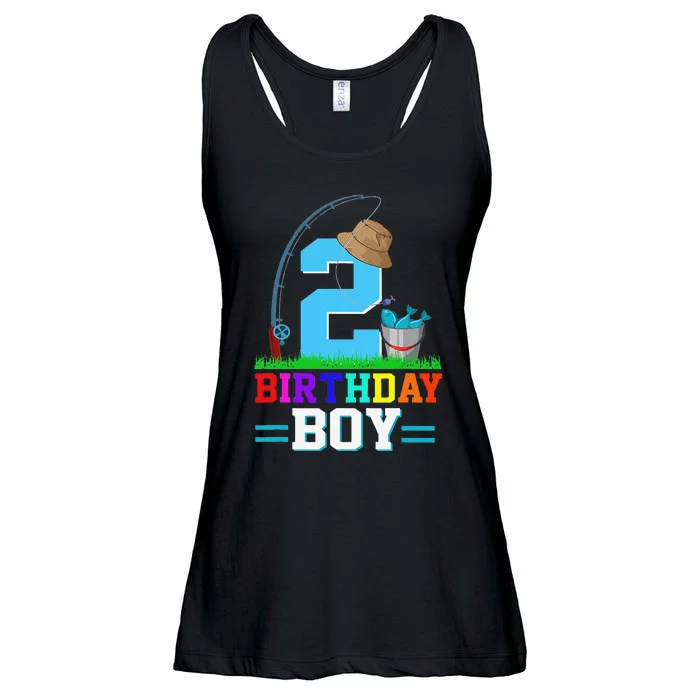 2 Year Old Fishing 2nd Birthday Bday Party Decorations Gift Ladies Essential Flowy Tank