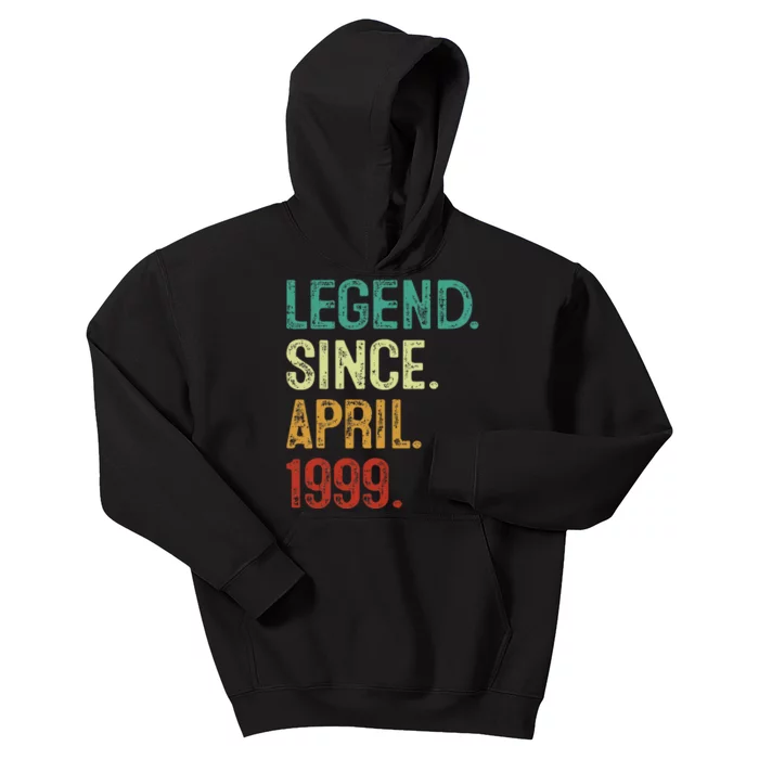 25 Years Old Legend Since April 1999 25th Birthday Kids Hoodie