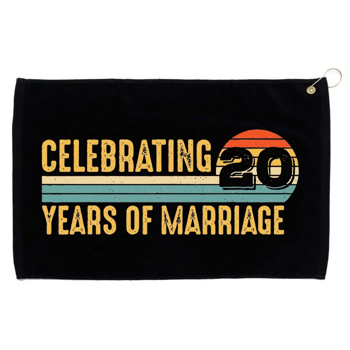 20 Years of Marriage Married Couple 20th Wedding Anniversary Grommeted Golf Towel