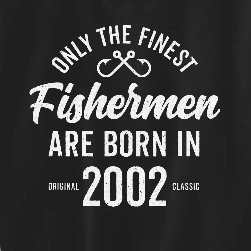 21 Year Old Fisherman Fishing 2002 21st Birthday Gift Kids Sweatshirt